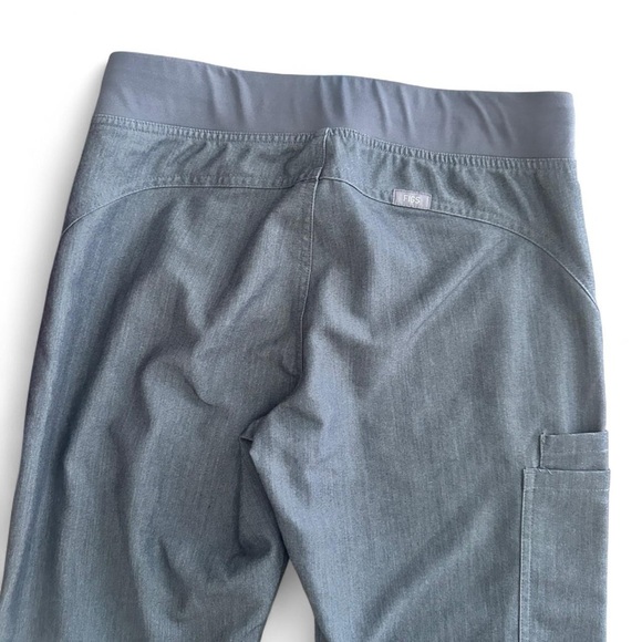 FIGS Kade Cargo Scrub Pants Grey Blue Waistband Tie Size XS - Picture 3 of 3